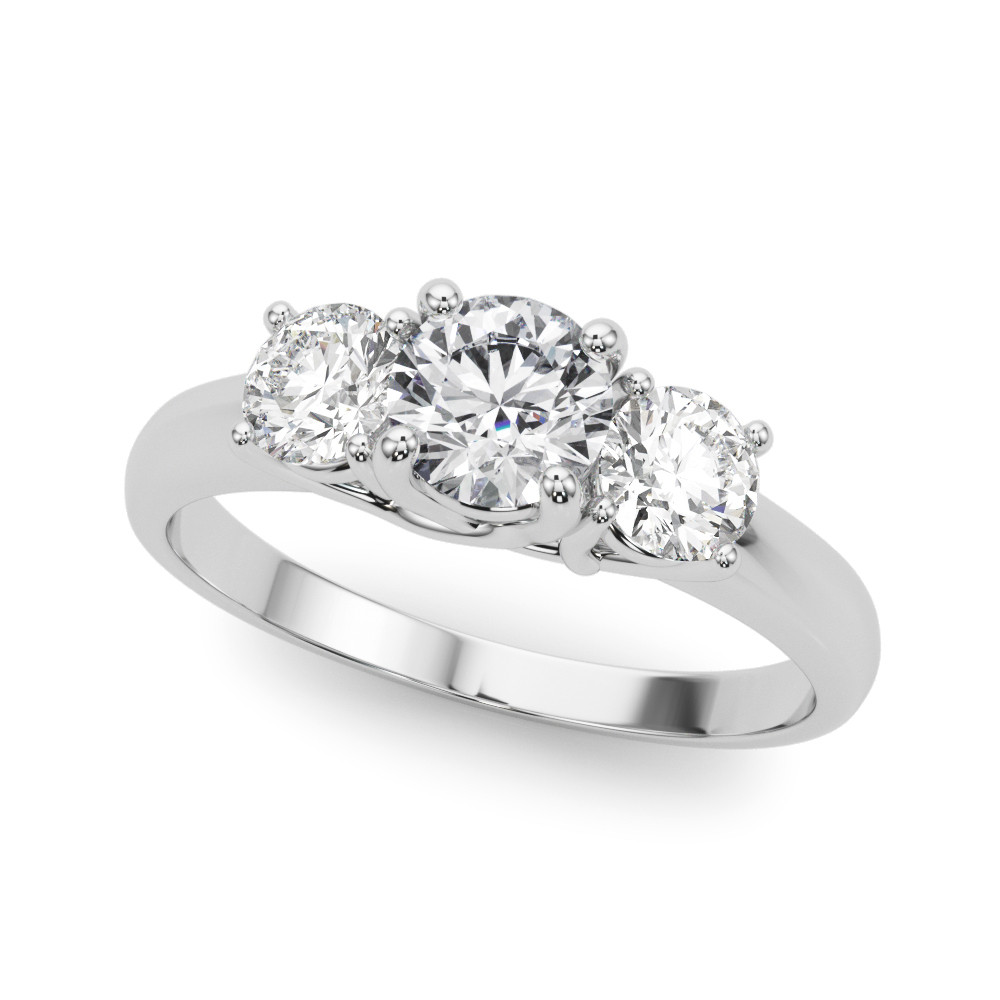 LAB GROWN DIAMOND 3 STONE ENGAGEMENT RING ROUND