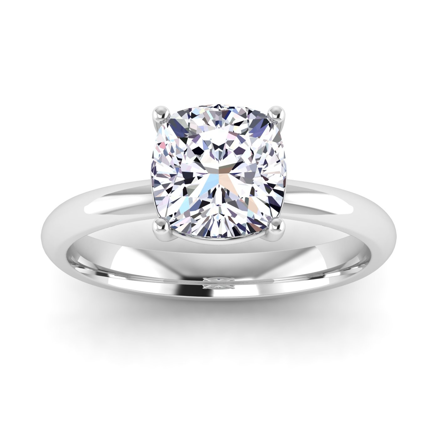 1 1/2CT LAB CUSHION SOLITAIRE RING