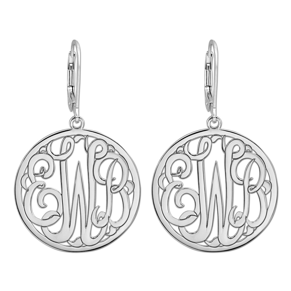 25MM MONOGRAM LEVER BACK EARRING