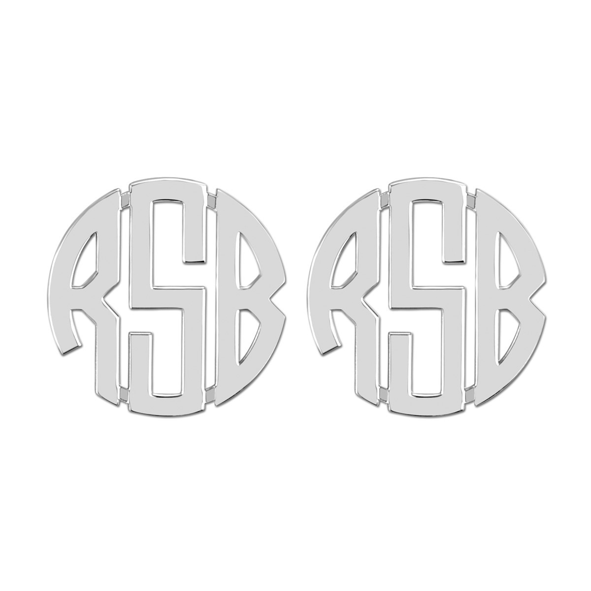 20mm POST & CLUTCH MONOGRAM EARRING