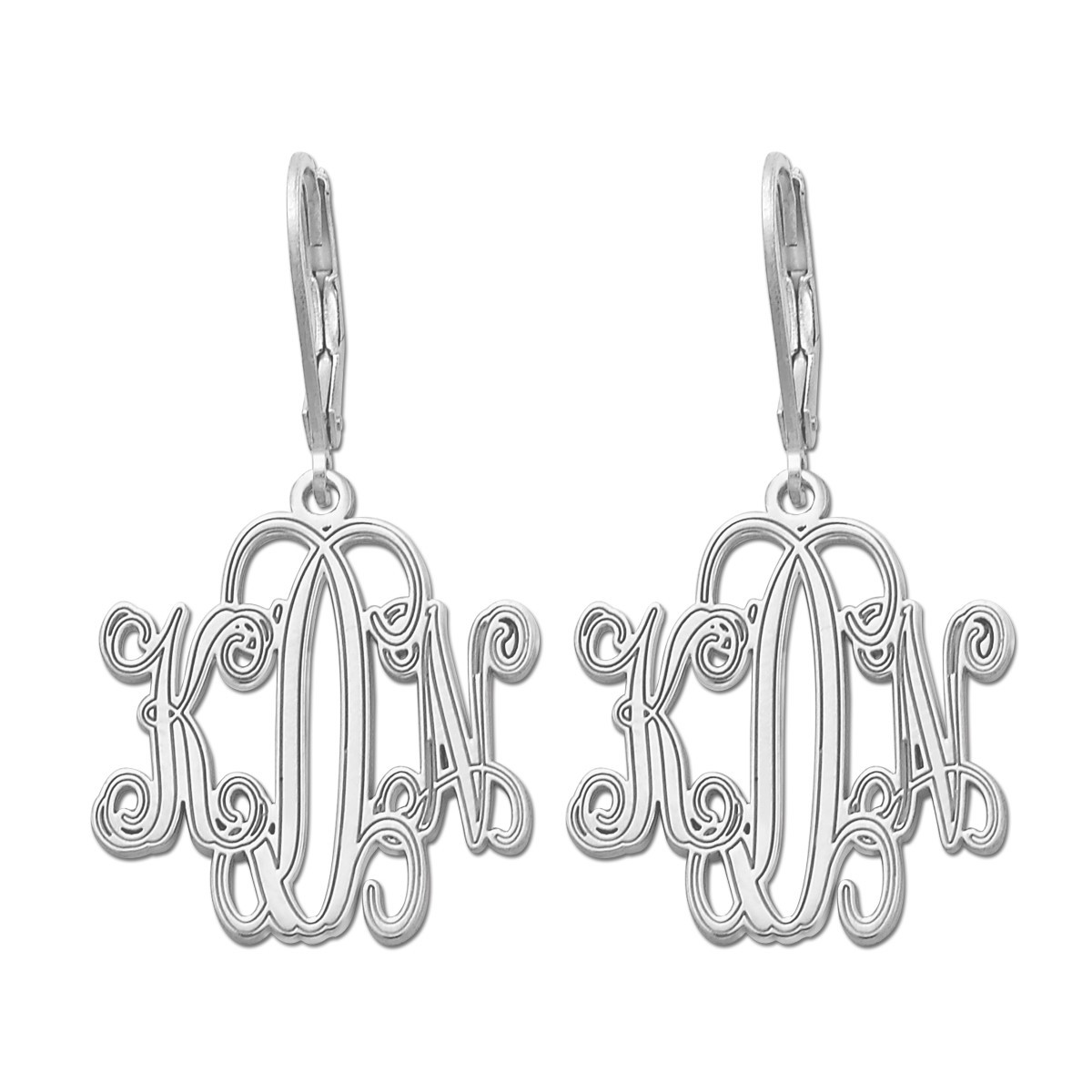 25MM LEVER BACK MONOGRAM EARRING