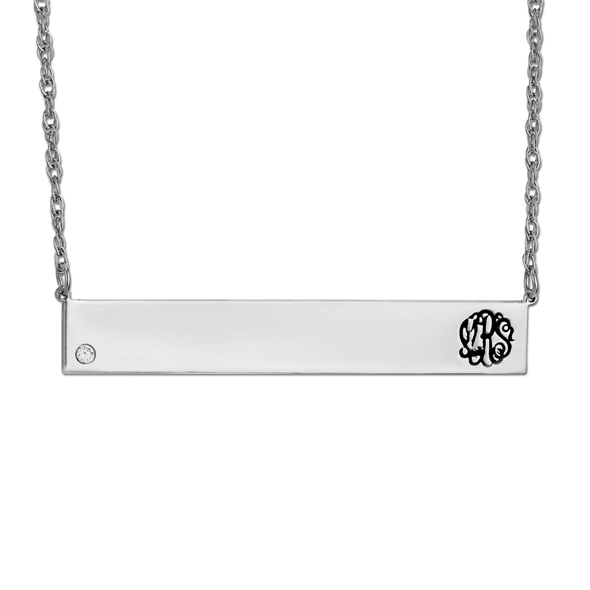 40mm X 7mm BAR PENDANT W/ DIA-LEFT