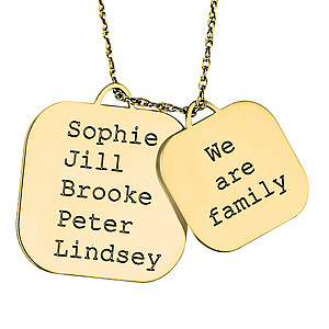 2 PC FAMILY  BLOCK PENDANT