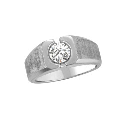 GENTS SOLITAIRE RING SATIN FINISH