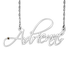 14K W Birthstone Name Pers Necklace